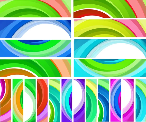 Conception de bannière rayée de couleur — Image vectorielle