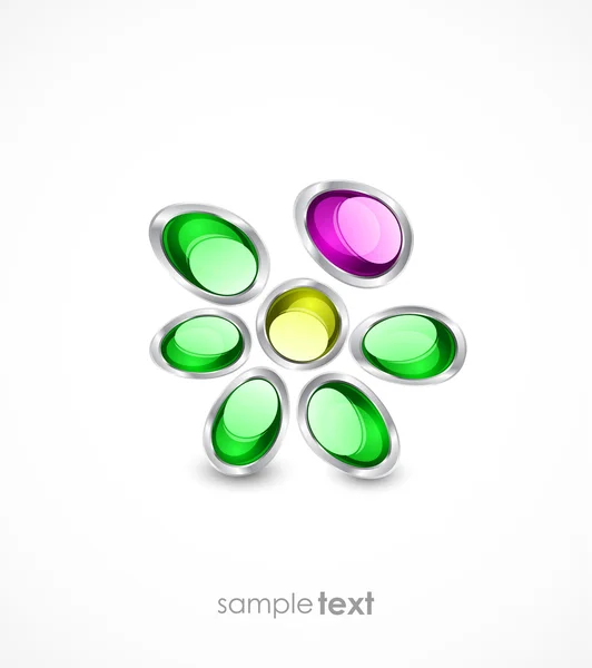 Abstract glass flowers — Stock Vector
