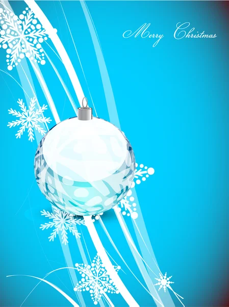 Blaue Weihnachten wellenförmige Linien Hintergrund — Stockvektor
