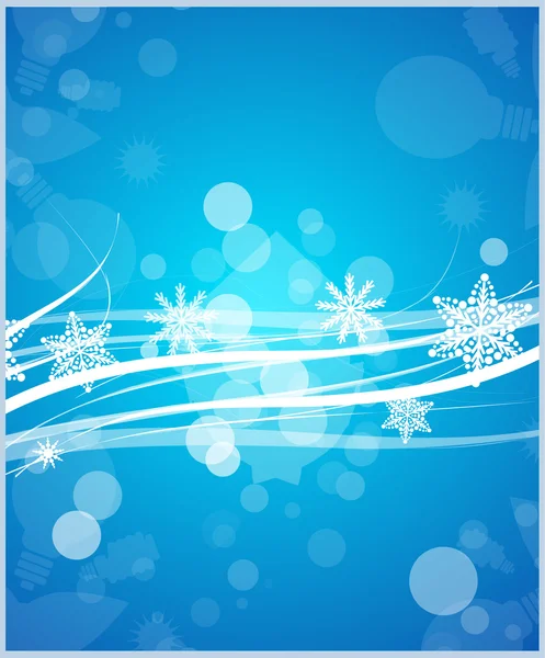 Bleu Noël lignes ondulées fond — Image vectorielle