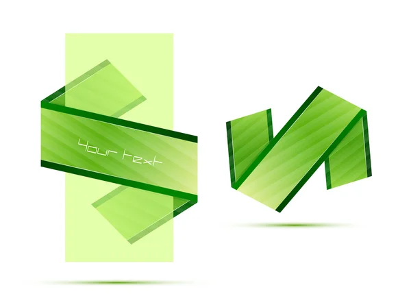 Gröna genomskinlig banner och band — Stock vektor