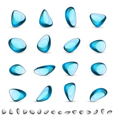 Colorful glass shapes clipart