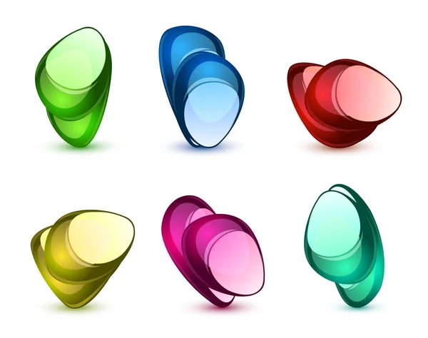 stock vector Colorful glass shapes
