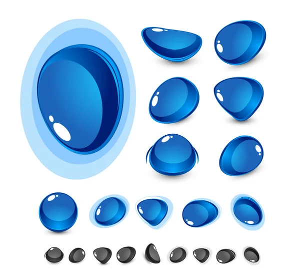 Formas de vidrio azul — Vector de stock