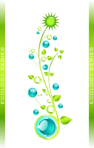 물 자연 잎 개념 — 스톡 벡터