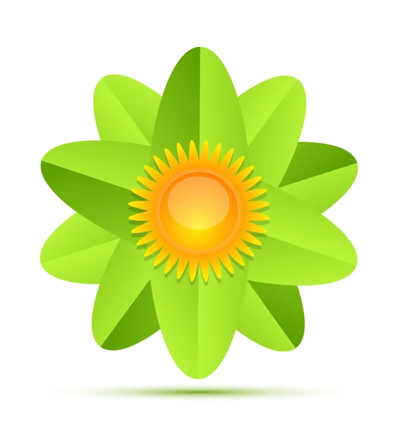 태양과 잎 개념적 아이콘 세트 — 스톡 벡터