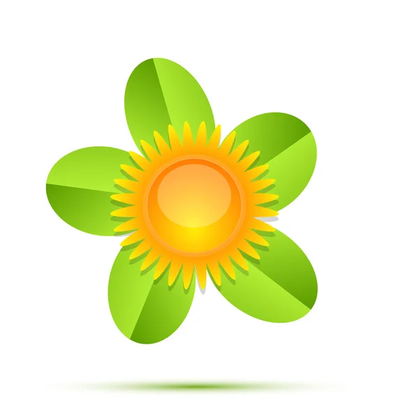 Słońce i liść pojęciowy ikony zestaw — Wektor stockowy