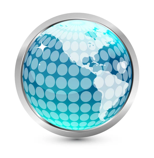 Earth globe arrow icon — Stock Vector
