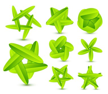 Abstract leaf compositions clipart