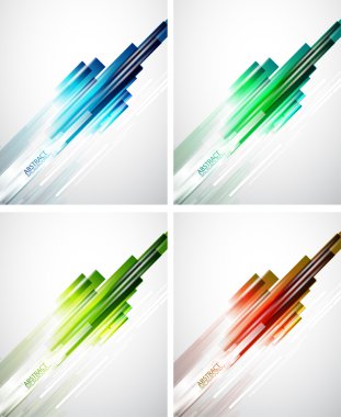 Set of color line background clipart