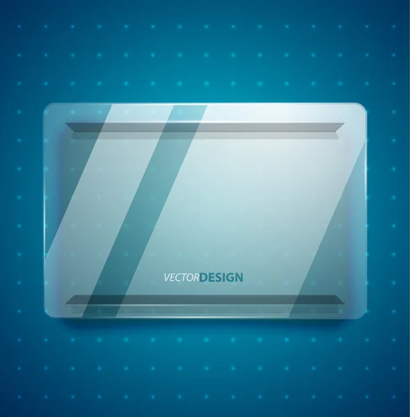 stock vector Transparent glass ad screen