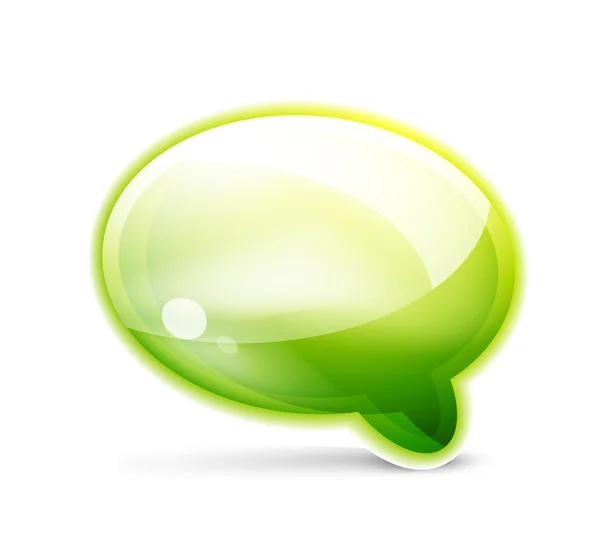 Gröna glänsande tal bubbla ikonen — Stock vektor