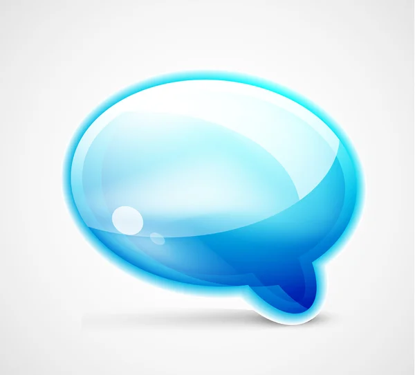 Blue glossy chat box — Stock Vector