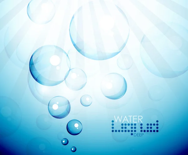 Fondo burbujas de agua profunda — Vector de stock