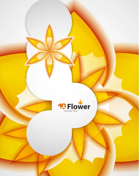 Vecteur abstrait orange fleurs fond — Image vectorielle