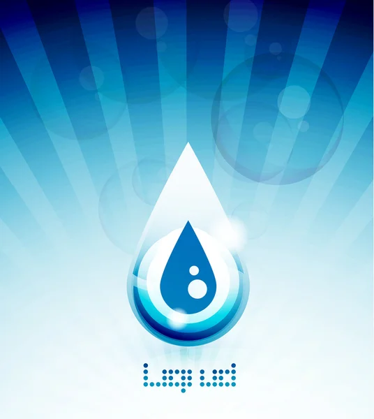 Concepto de gota de agua azul — Vector de stock