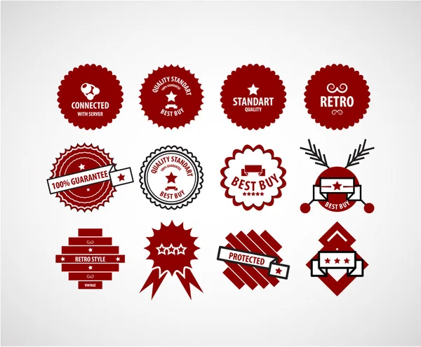 Set de etiquetas rojas — Vector de stock