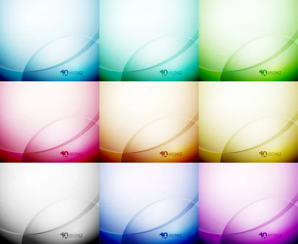Collection of light wave backgrounds — Stock Vector