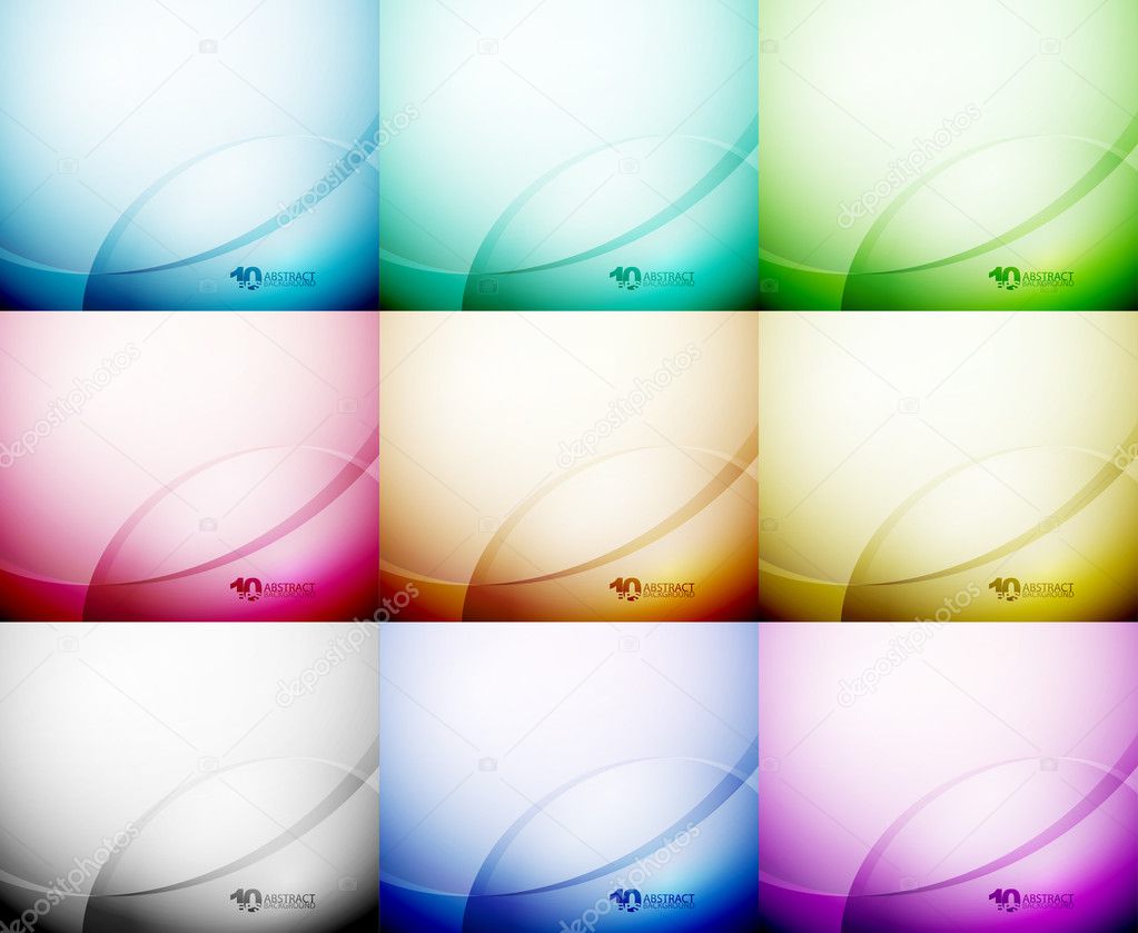 Collection of light wave backgrounds