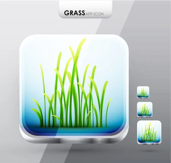 Gräs app ikoner — Stock vektor