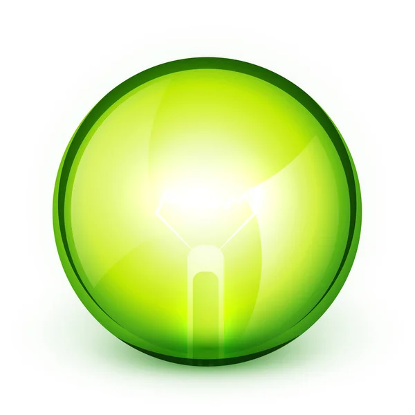 Grünes Licht Bublb Energiesparkonzept — Stockvektor