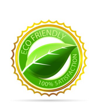 Gold eco friendly tag clipart