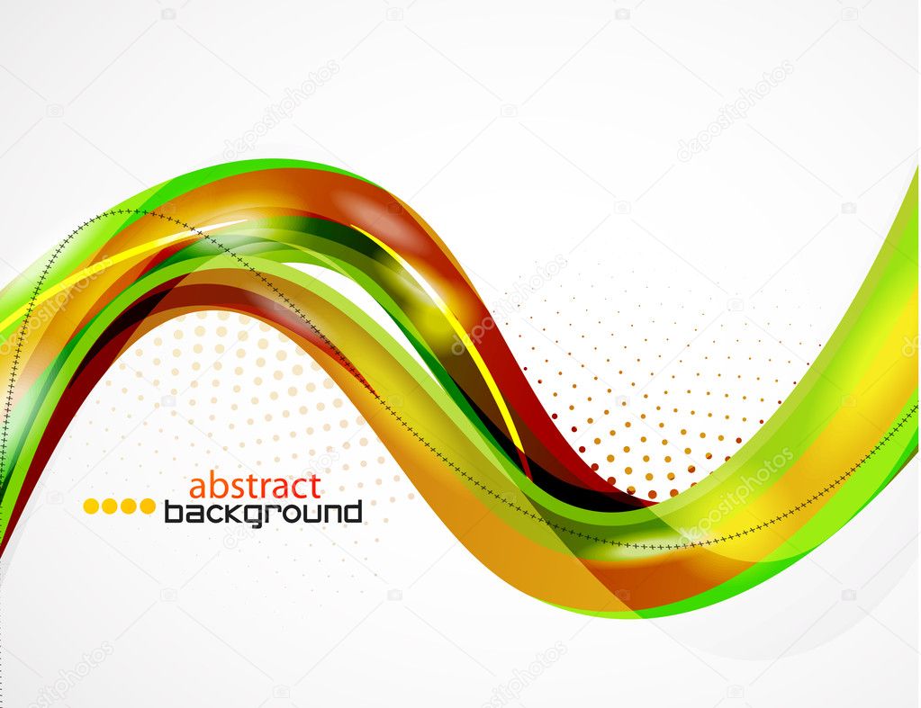 Green lines vector abstract background