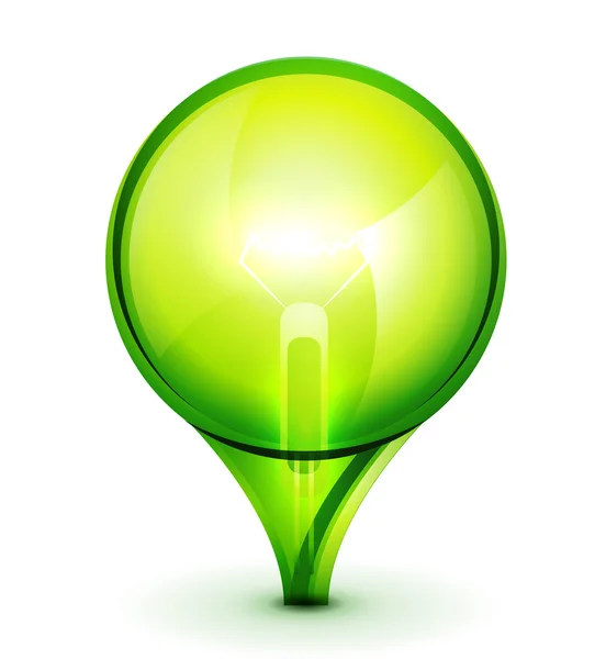 Grönt ljus bublb energisparande koncept — Stock vektor