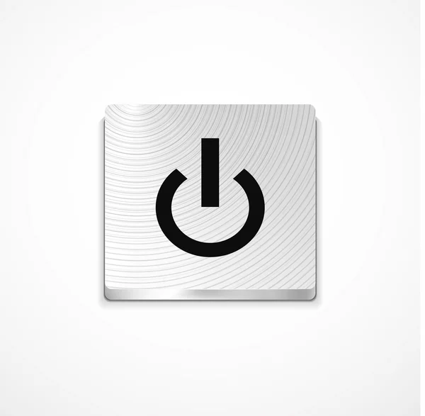 ベクトル銀電源ボタン — ストックベクタ