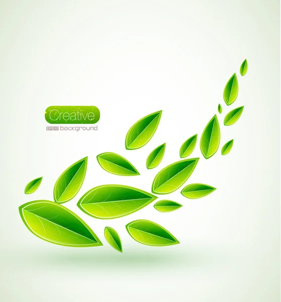 Grüne Vektorblätter — Stockvektor