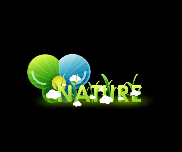 Concept nature sur noir — Image vectorielle