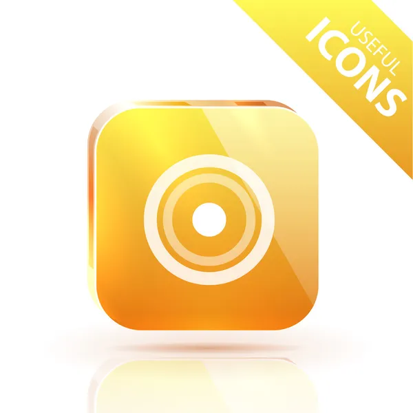 Botón metálico amarillo brillante naranja —  Fotos de Stock