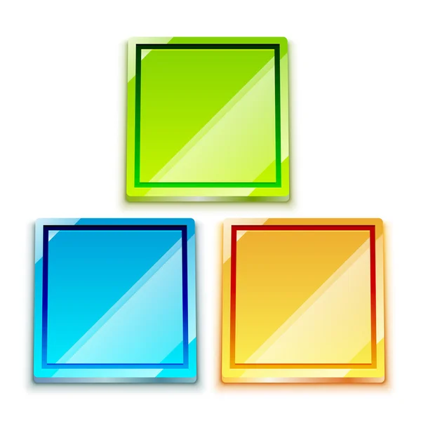 Γυαλιστερό χρώμα φωτεινό κουμπί σύνολο — Διανυσματικό Αρχείο