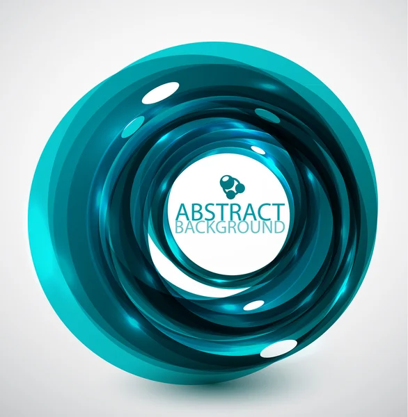 抽象的なブルー光沢のある渦巻き模様の背景 — ストックベクタ