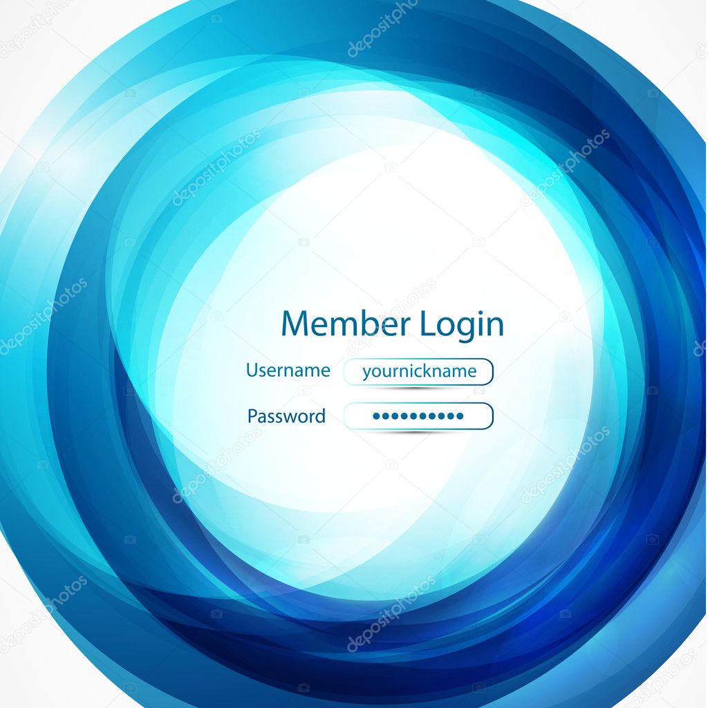 Blue swirl login page