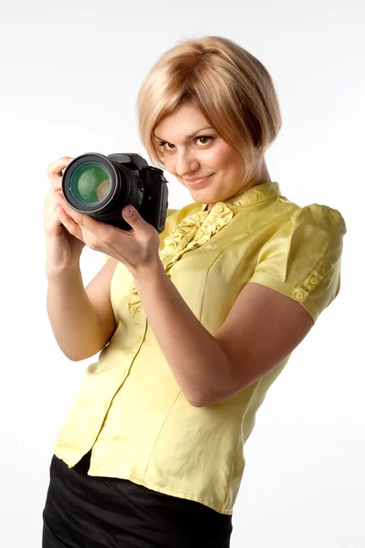 Meisje-fotograaf — Stockfoto