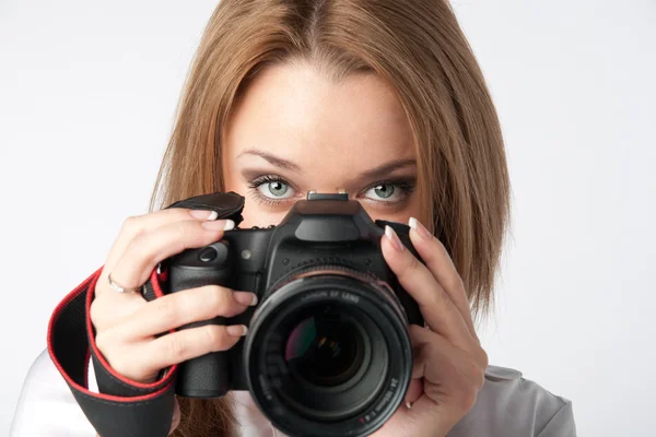 Girl-photographer — Stock Photo, Image