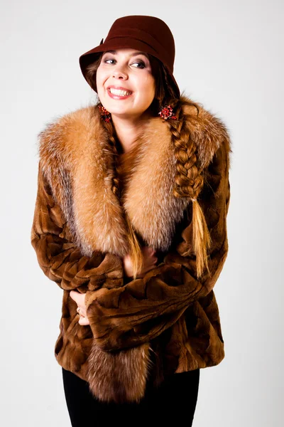 Жінка в зимовому пальто — стокове фото