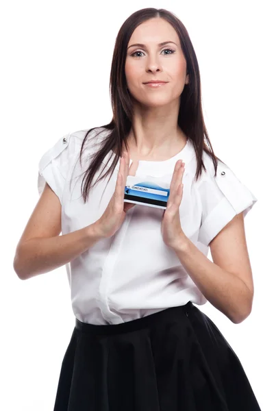 Покупки с помощью кредитной карты — стоковое фото