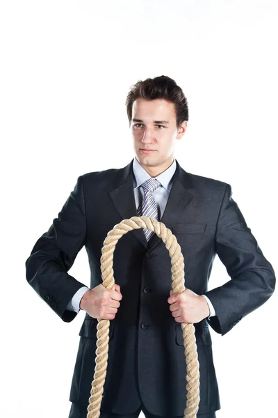 A man with a rope — Stock Photo, Image
