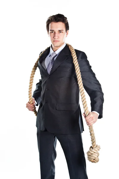 Ein Mann mit einem Seil — Stockfoto