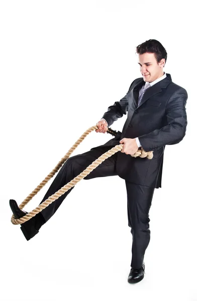 A man with a rope — Stock Photo, Image