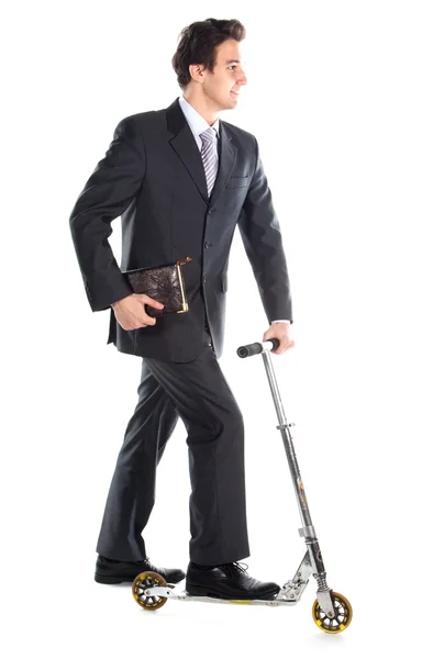 stock image Businessman on scooter