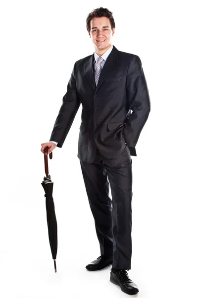 Business man with an umbrella — Stock Photo, Image