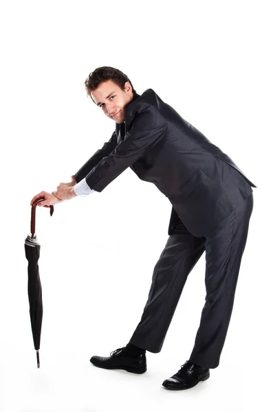 Business man with an umbrella — Stock Photo, Image