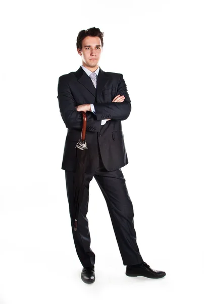 Homem de negócios com um guarda-chuva Fotografia De Stock