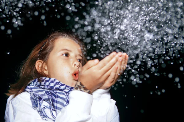 stock image Girl Blowing Snow