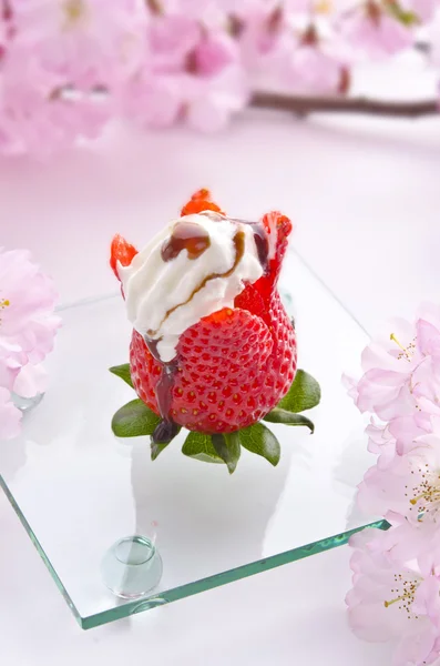 奶油草莓 — 图库照片