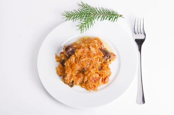 Sauerkraut en polaco con carne ahumada —  Fotos de Stock