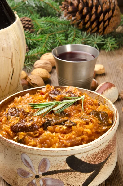 Crauti in natura polacca con carne affumicata — Foto Stock